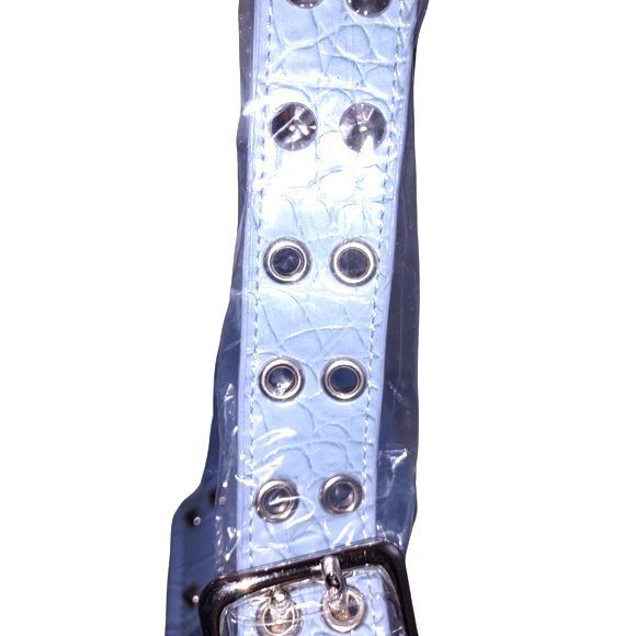 Gabaangs NWT Blue Velvet & Faux Croc Embossed Leather Shoulder Bag 10"X5"X3" - Picture 7 of 8